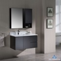 Monaco 36" Wall Mount Left Vanity Set with Mirror and Wall Cabinet