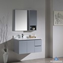 Monaco 36" Wall Mount Left Vanity Set with Mirror and Wall Cabinet