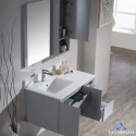 Monaco 36" Wall Mount Left Vanity Set with Mirror and Wall Cabinet
