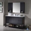 Monaco 54" Vanity Set with Mirror and Wall Cabinets