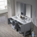 Monaco 60" Double Vanity Set with Mirror and Wall Cabinet