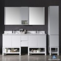 Monaco 72" Double Vanity Set with Linen Cabinet