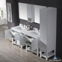 Monaco 72" Double Vanity Set with Linen Cabinet