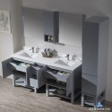 Monaco 72" Double Vanity Set with Linen Cabinet