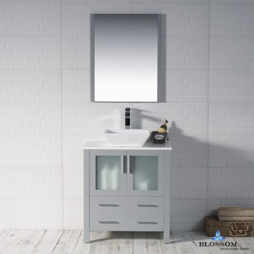 Sydney 30" Vanity Set with Vessel Sink and Mirror