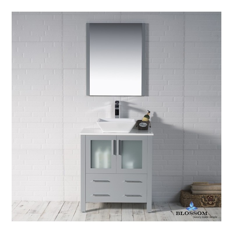 Sydney 30" Vanity Set with Vessel Sink and Mirror