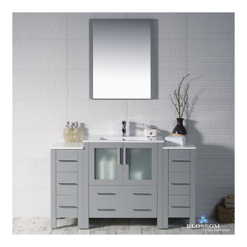 Sydney 54" Vanity Set with Double Side Cabinets