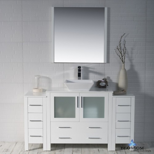 Sydney 60" Vanity Set with Vessel Sink and Double Side Cabinets