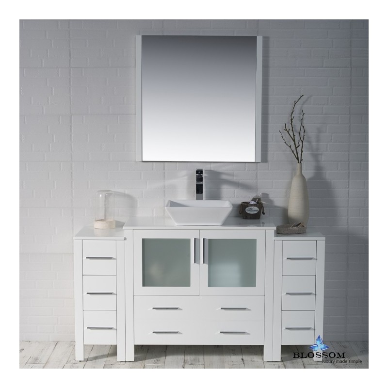 Sydney 60" Vanity Set with Vessel Sink and Double Side Cabinets
