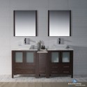 Sydney 72" Double Vanity Set with Vessel Sinks and Mirrors