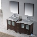 Sydney 72" Double Vanity Set with Vessel Sinks and Mirrors