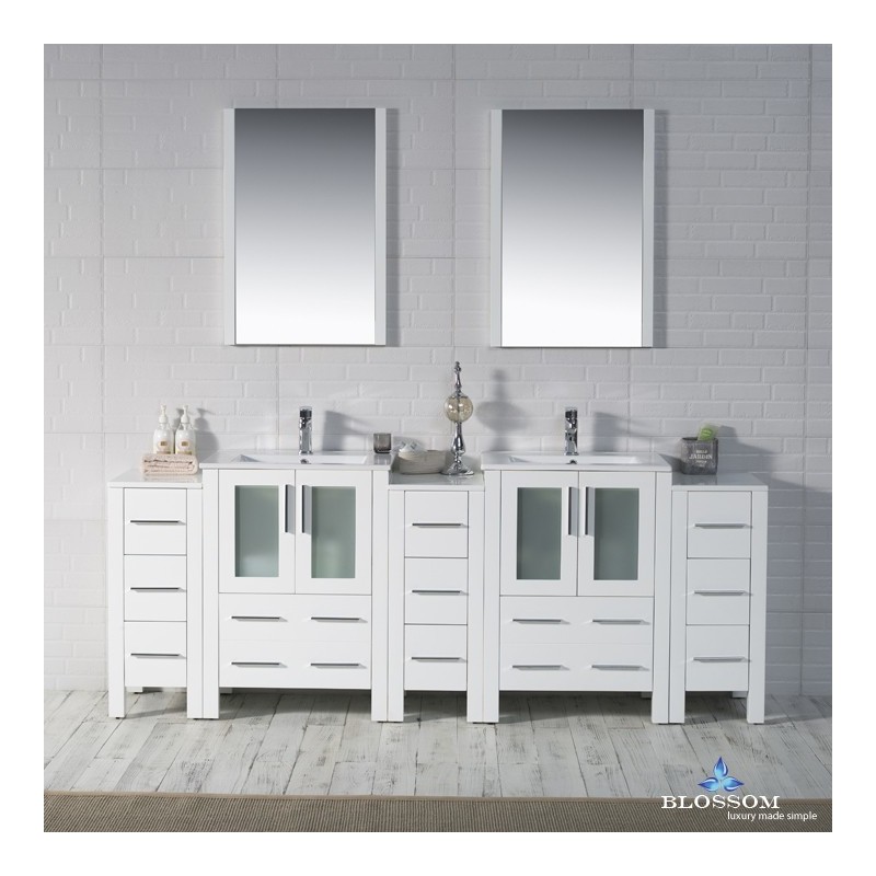 Sydney 84" Vanity Set with Double Side Cabinets