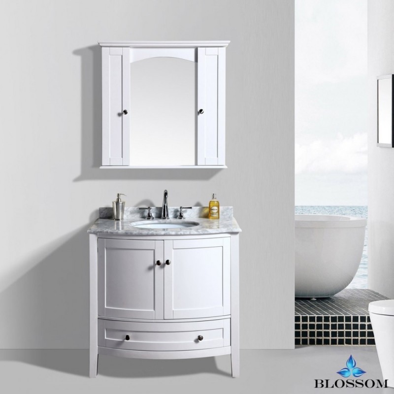 Rome 36" Vanity Set with Mirror and Wall Cabinets