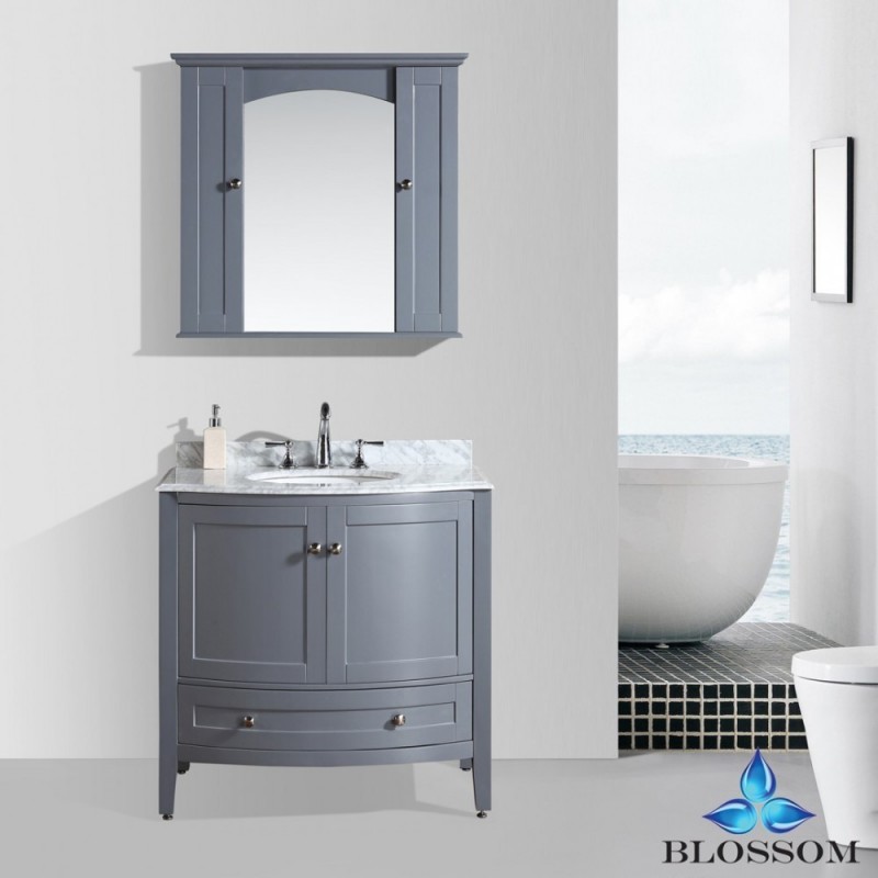 Rome 36" Vanity Set with Mirror and Wall Cabinets