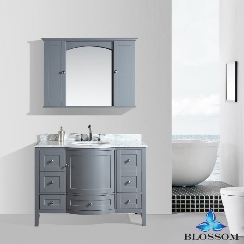 Rome 48" Vanity Set with Mirror and Wall Cabinets