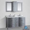 Rome 60" Double Vanity Set with Mirror and Wall Cabinets