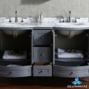Rome 60" Double Vanity Set with Mirror and Wall Cabinets