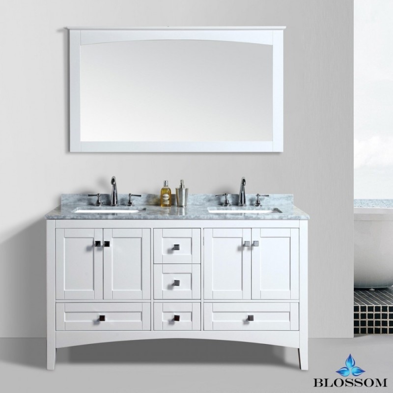 Dubai 60" Double Vanity Set with Mirror