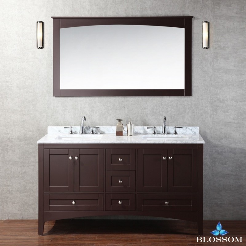 Dubai 60" Double Vanity Set with Mirror