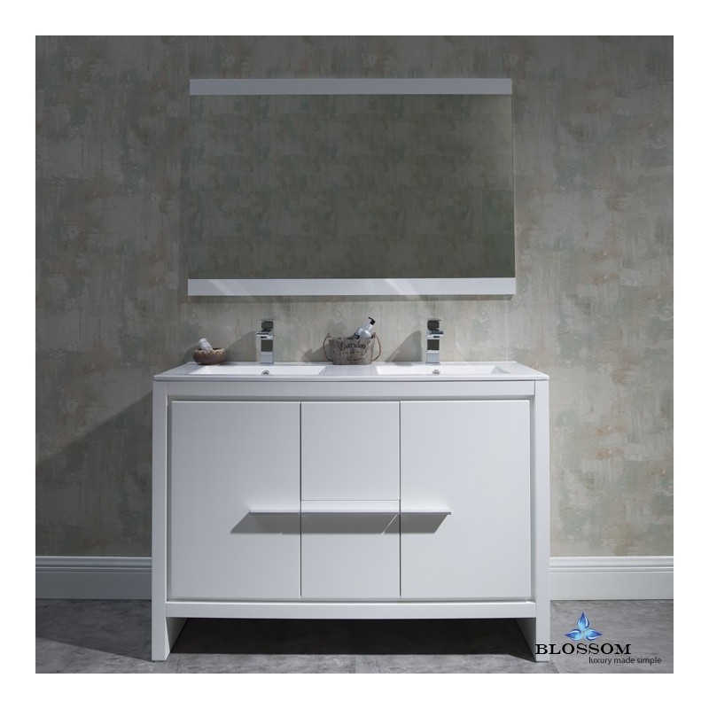 Milan 48" Double Vanity Set with Mirror