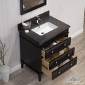 Bordeaux 30" Vanity Set with Mirror and Mocha Woodland Quartz Countertop