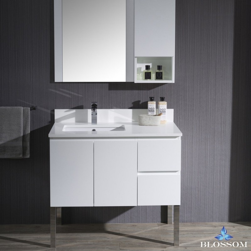 Monaco 36" Left Vanity Set with Chrome Legs