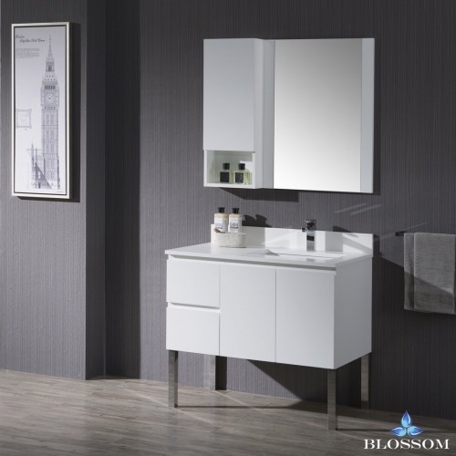 Monaco 36" Right Vanity Set with Chrome Legs