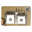 Houzer MEC-3220SR-1 Undermount 60 / 40 Large Left Basin Kitchen Sink