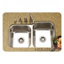 Houzer MEC-3220SL-1 Undermount 60 / 40 Large Right Basin Kitchen Sink