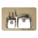 Houzer MC-3210SL-1 36 inch Undermount 70 / 30 Large Right Basin Kitchen Sink