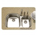 Houzer MC-3210SR-1 36 inch Undermount 70 / 30 Large Left Basin Kitchen Sink