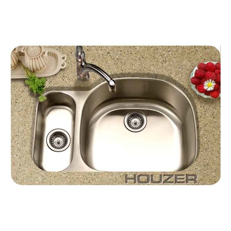 Houzer MG-3209SL-1 Medallion 80/20 Double Bowl Undermount Stainless Steel Sink