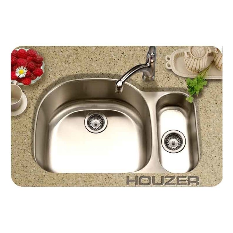Houzer MG-3209SR-1 36 inch Undermount 80 / 20 Large Left Basin Kitchen Sink