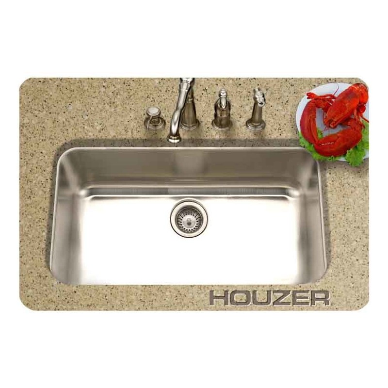 Houzer MGS-3018-1 Square Undermount Single Basin Kitchen Sink