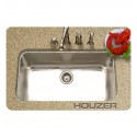 Houzer MGS-3018-1 Square Undermount Single Basin Kitchen Sink