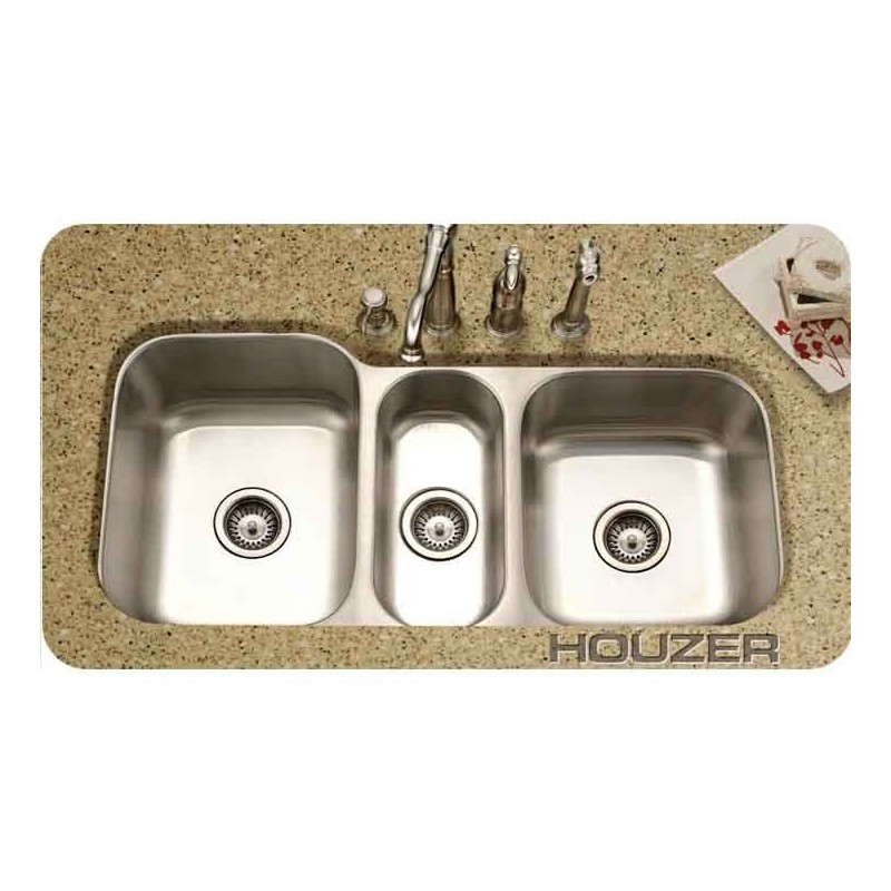 Houzer MGT-4120-1 45 inch Undermount Triple Basin Kitchen Sink from