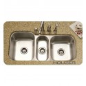 Houzer MGT-4120-1 45 inch Undermount Triple Basin Kitchen Sink from