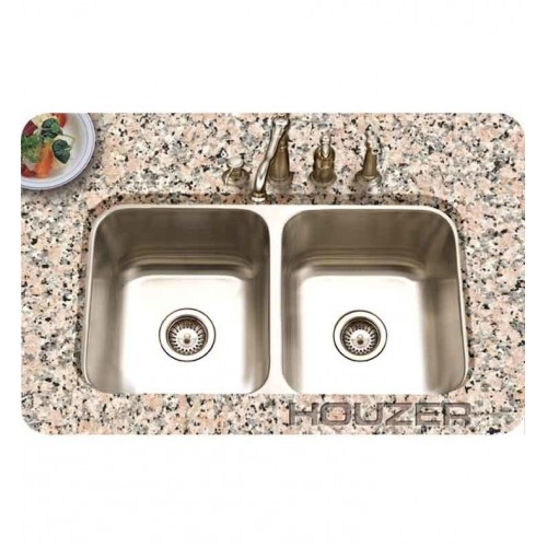 Houzer STD-2100-1 Undermount Double Basin Kitchen Sink