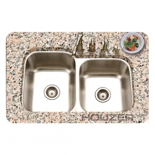 Houzer STE-2300SR-1 Undermount Large Left Basin Kitchen Sink