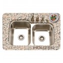 Houzer STE-2300SR-1 Undermount Large Left Basin Kitchen Sink