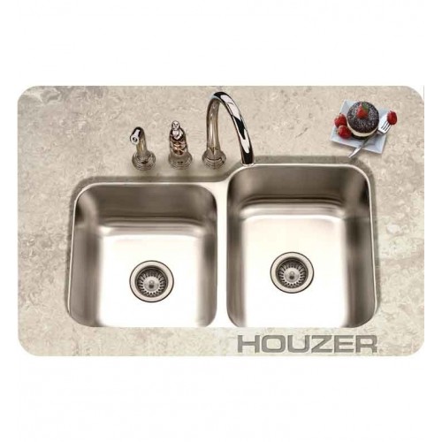 Houzer EC-3208SL-1 Undermount Large Right Basin Kitchen Sink