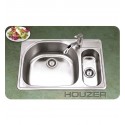 Houzer PMG-3322SR-1 Self Rimming 80 / 20 Large Left Basin Kitchen Sink