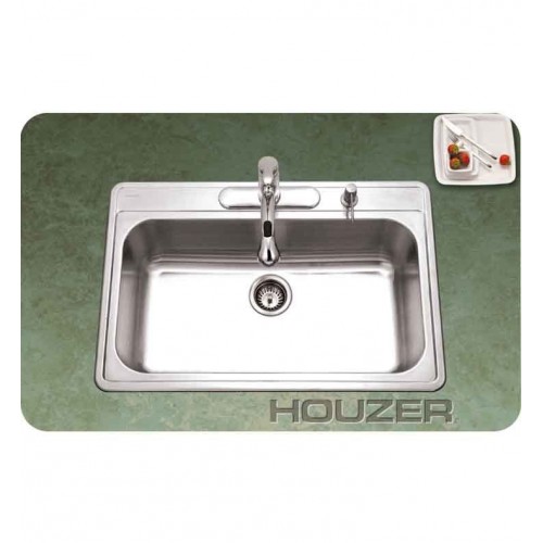 Houzer PGS-3122-1-1 Single Basin Drop-In Stainless Steel Kitchen Sink