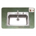Houzer PGS-3122-1-1 Single Basin Drop-In Stainless Steel Kitchen Sink