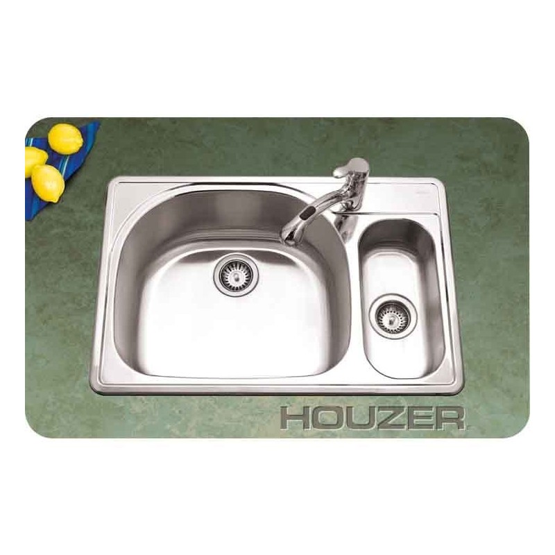 Houzer RMG-3322SR-1 Self Rimming 80 / 20 Large Left Basin Kitchen Sink