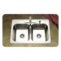 Houzer 3322-8BS3-1 Self Rimming 3 Hole Double Basin Kitchen Sink
