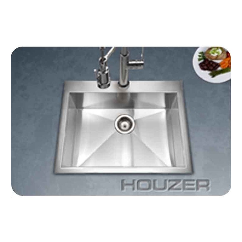 Houzer BCS-2522 Drop In Single Basin Stainless Steel Kitchen Sink