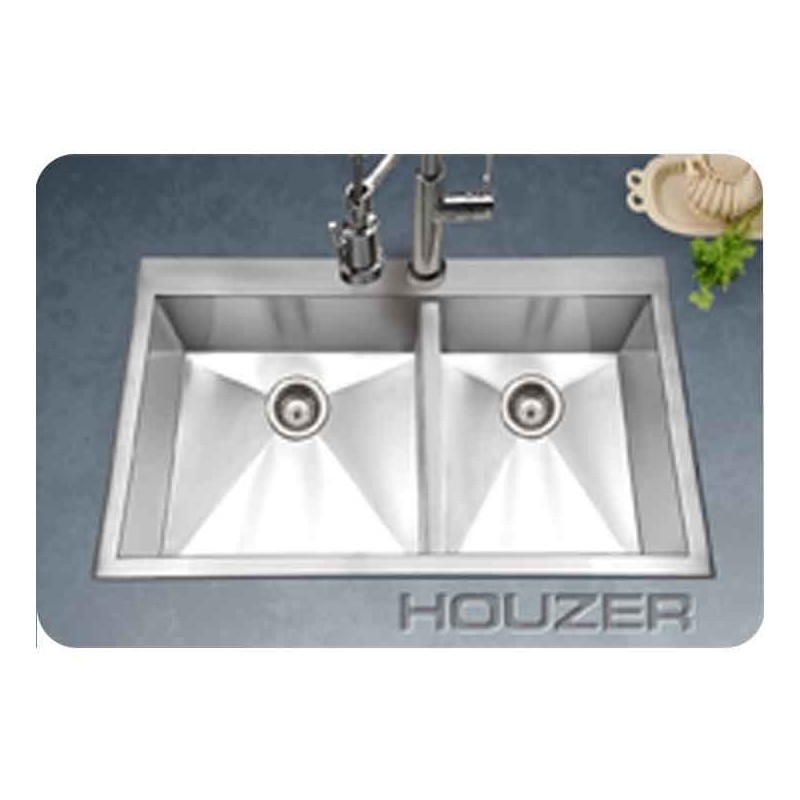 Houzer BCD-3322 Drop In 60/40 Double Basin Stainless Kitchen Sink