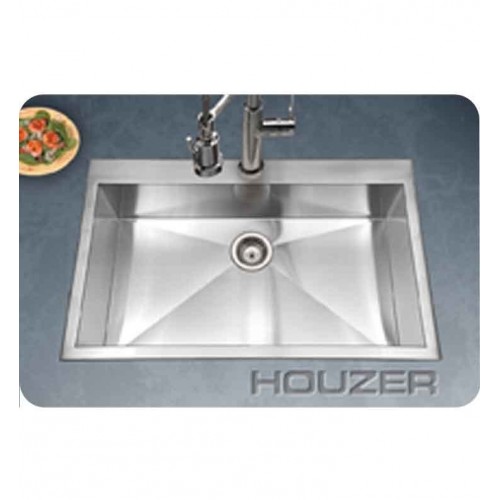 Houzer BLS-3322 Drop In Single Basin Stainless Steel Kitchen Sink