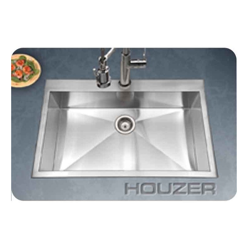 Houzer BLS-3322 Drop In Single Basin Stainless Steel Kitchen Sink